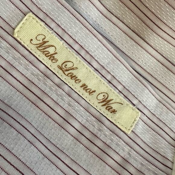 Paul Smith London Gray/White/Burgundy Stitch LS Dress Shirt in Size 42 (16.5) - Picture 5 of 9